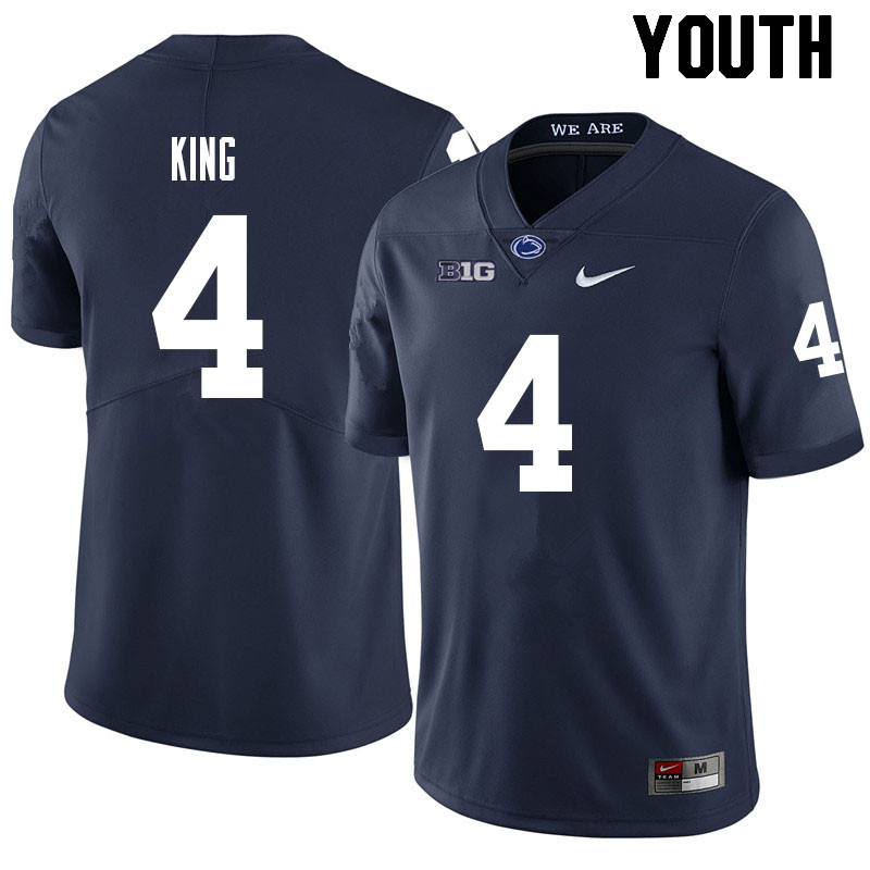 NCAA Nike Youth Penn State Nittany Lions Kalen King #4 College Football Authentic Navy Stitched Jersey DUL8298PG